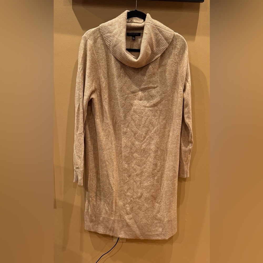Banana Republic Beige Cowl Neck SweaterDress size large